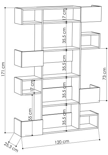 NORDVÄRK Niho bogreol, hvidEgetr