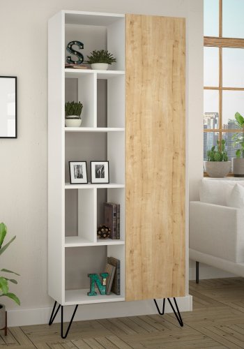 NORDVÄRK Jedda bogreol, hvidEgetr