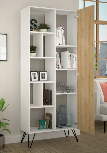 NORDVÄRK Jedda bogreol, hvidEgetr