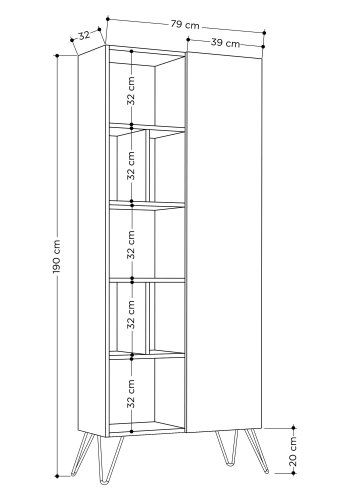 NORDVÄRK Jedda bogreol, lys mokka