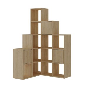 FUNZI LIVING Paleo bogreol, m. 3 lger - Safir eg melamin