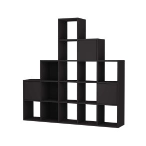 FUNZI LIVING Paleo bogreol, m. 3 lger - sort melamin