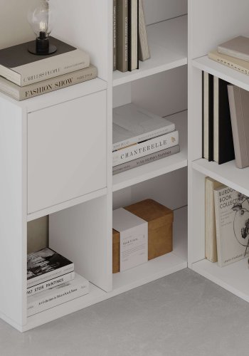 FUNZI LIVING Paleo bogreol, m. 3 lger - hvid melamin