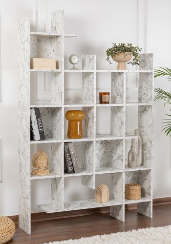 FUNZI LIVING Manco bogreol - Carrara marmor melamin