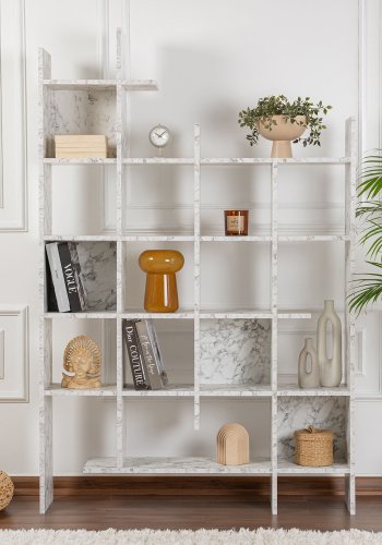 FUNZI LIVING Manco bogreol - Carrara marmor melamin