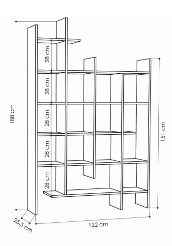 FUNZI LIVING Manco bogreol - Carrara marmor melamin