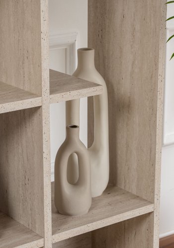 FUNZI LIVING Manco bogreol - travertin melamin