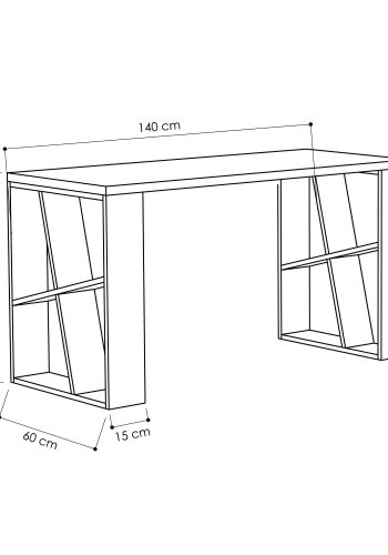 NORDVÄRK Honey skrivebord, rektangulr - hvid og eg melamin (140x60)