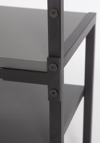 FUNZI LIVING Nomad Portmanto entrést, m. 5 knager og 3 hylder - antracitgr melamin og sort metal