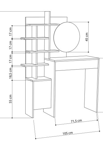 NORDVRK Mup MakeUp Bord, Hvid