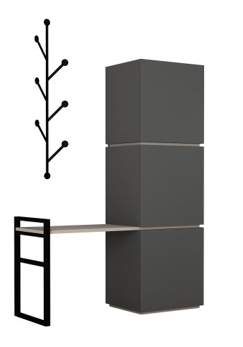 NORDVÄRK Mello skoskab, antracitLysebrun