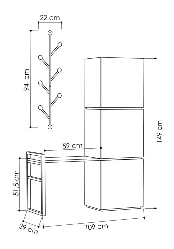 NORDVÄRK Mello skoskab, antracitLysebrun