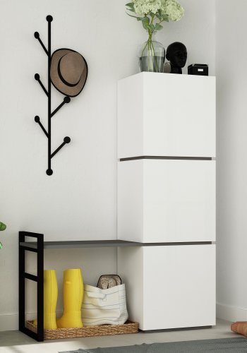 NORDVÄRK Mello skoskab, hvidAntracit