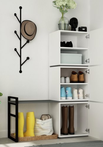 NORDVÄRK Mello skoskab, hvidAntracit