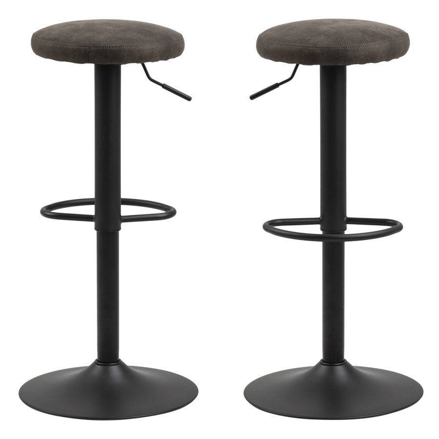 ACT NORDIC Finch barstol - antracitgr/sort stof/metal, m. trompetfod