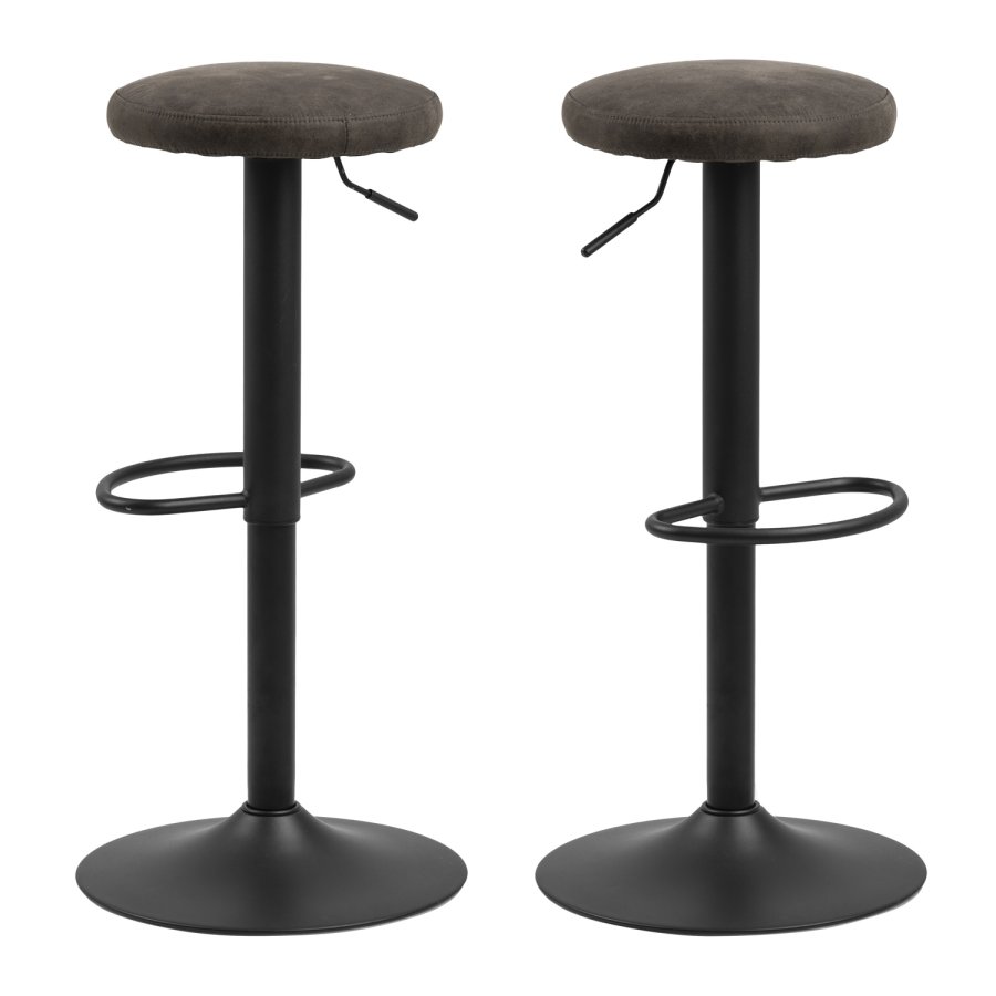 ACT NORDIC Finch barstol - antracitgr/sort stof/metal, m. trompetfod