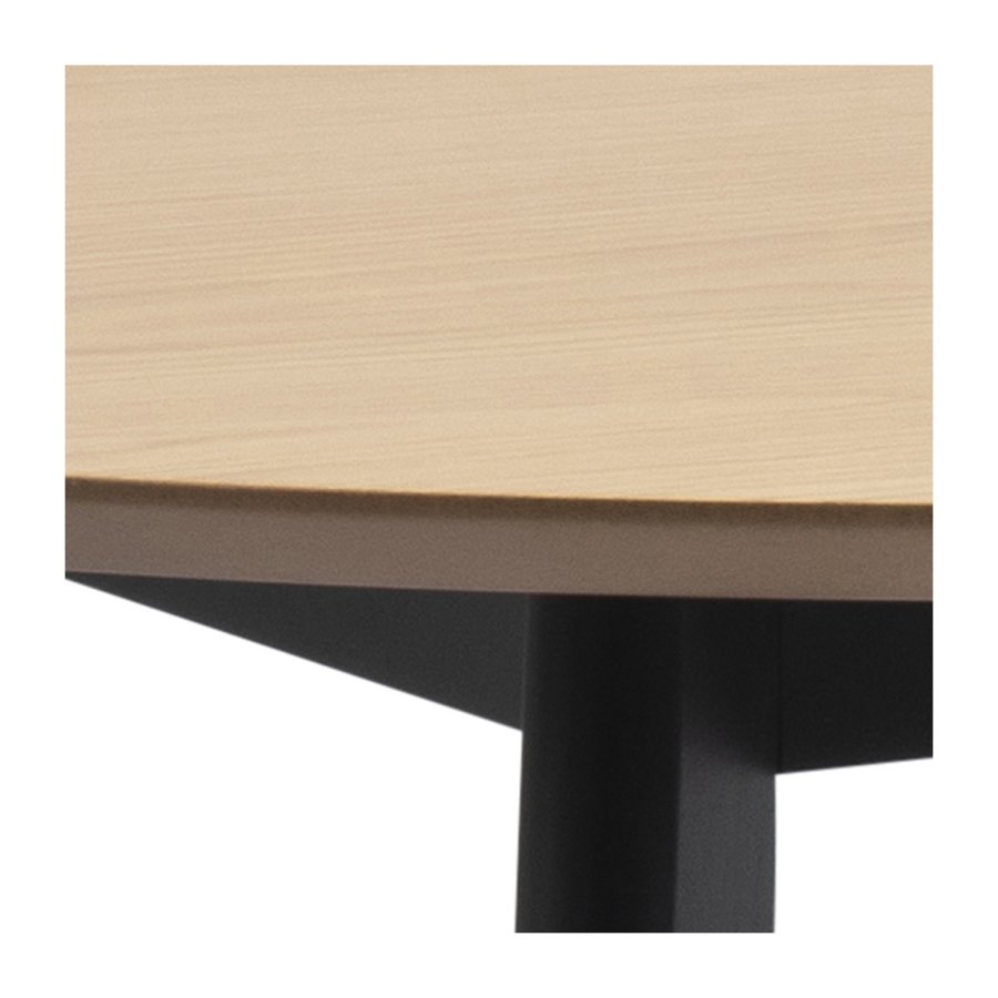 ACT NORDIC Roxby spisebord - natur/sort egetrsfinér/gummitr, rund (105)