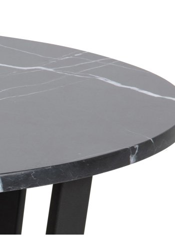 ACT NORDIC Amble rund spisebord - sort melamin og metal (110)