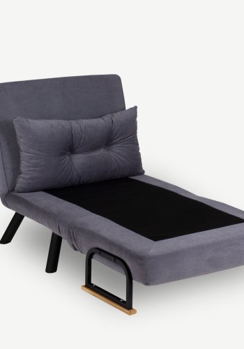 NORDVÄRK Sando Single sovesofa - gr polyester og metal (175x60)