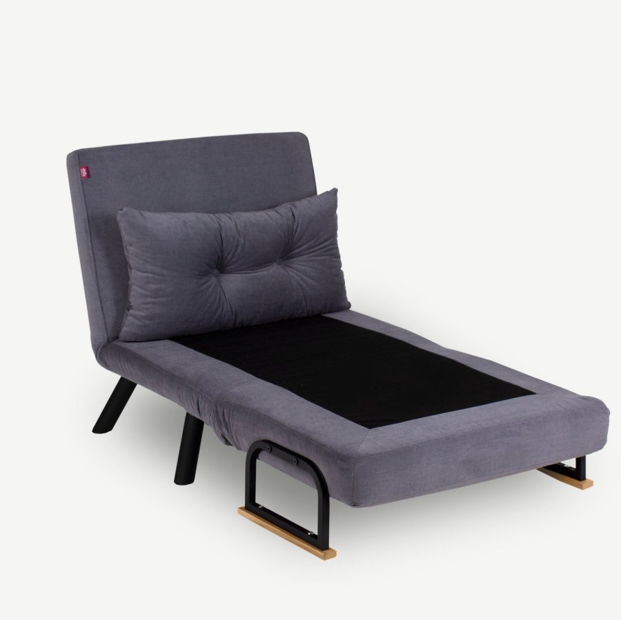 NORDVÄRK Sando Single sovesofa - gr polyester og metal (175x60)