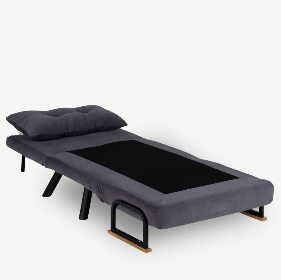 NORDVÄRK Sando Single sovesofa - gr polyester og metal (175x60)