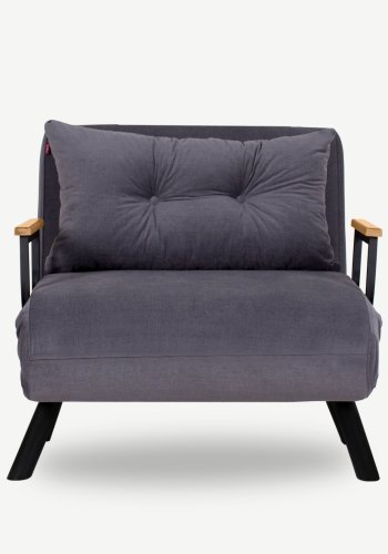 NORDVÄRK Sando Single sovesofa - gr polyester og metal (175x60)