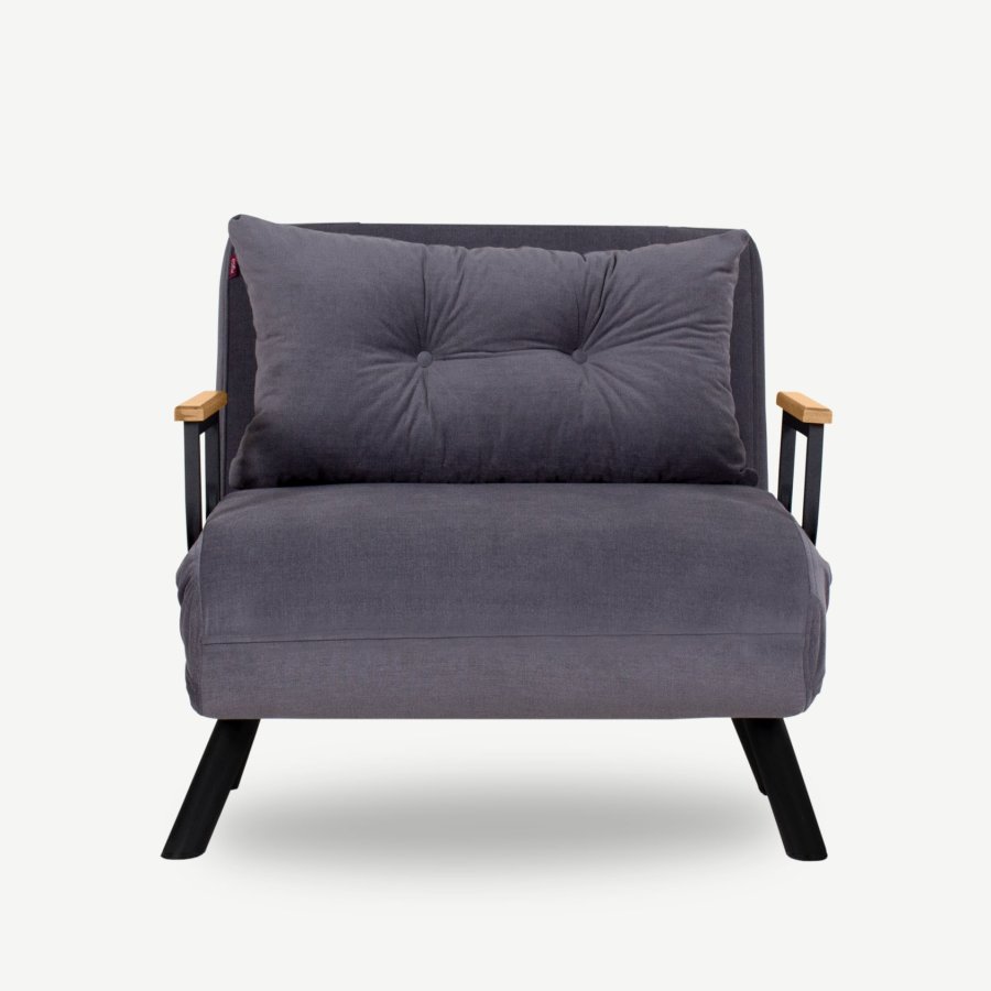 NORDVÄRK Sando Single sovesofa - gr polyester og metal (175x60)