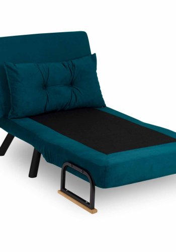 NORDVÄRK Sando Single sovesofa - petrol grn polyester og metal (175x60)