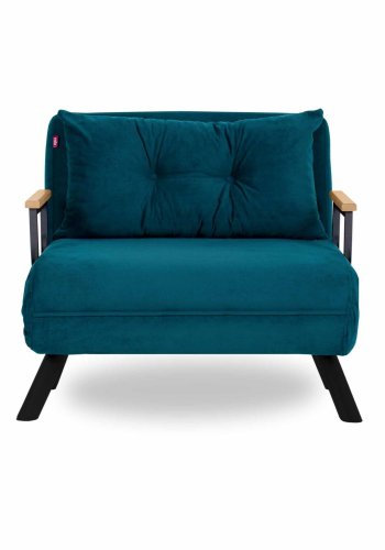 NORDVÄRK Sando Single sovesofa - petrol grn polyester og metal (175x60)