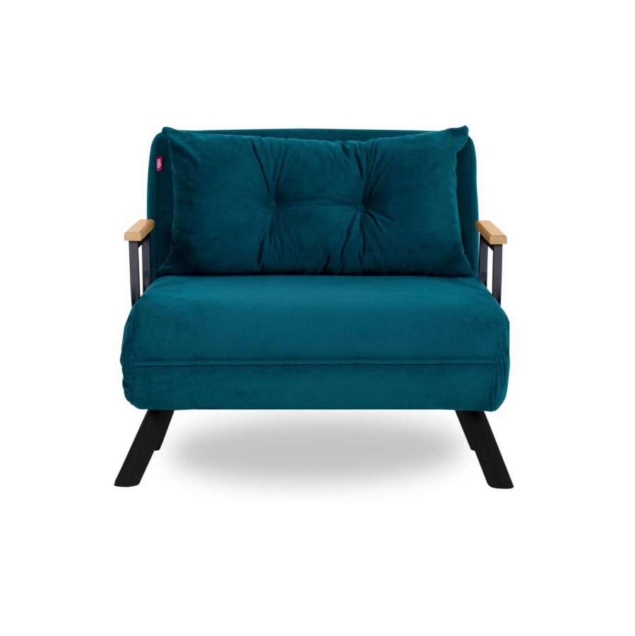 NORDVÄRK Sando Single sovesofa - petrol grn polyester og metal (175x60)
