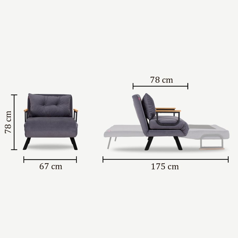NORDVÄRK Sando Single sovesofa - petrol grn polyester og metal (175x60)