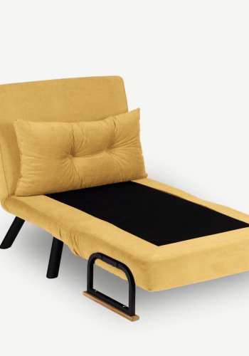 NORDVÄRK Sando Single sovesofa - sennep polyester og metal (175x60)