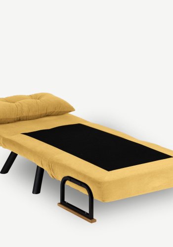 NORDVÄRK Sando Single sovesofa - sennep polyester og metal (175x60)