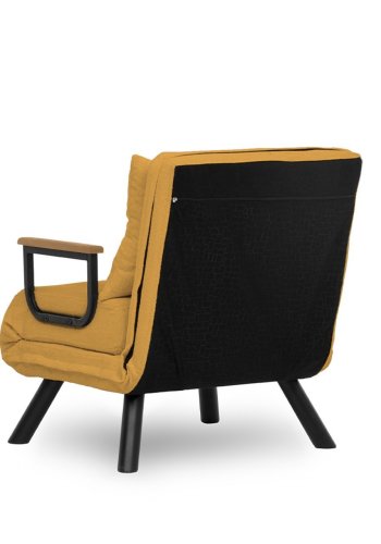 NORDVÄRK Sando Single sovesofa - sennep polyester og metal (175x60)