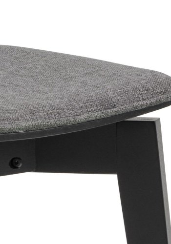 ACT NORDIC Roxby spisebordsstol - gr stof og sort gummitr