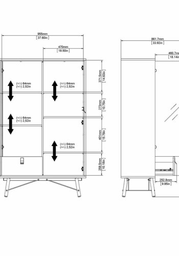 TVILUM Ry vitrineskab, m. 2 lger og 1 skuffe - glas, valnd/sort folie og tr