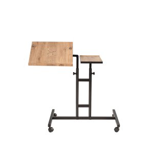 FUNZI LIVING Glen laptop stende skrivebord, justerbar hjde/hldning - Atlantic Pine melamin og sort metal