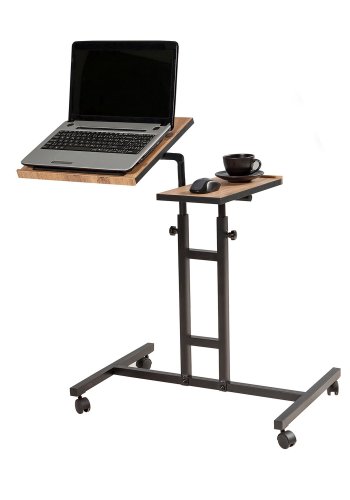 FUNZI LIVING Glen laptop stende skrivebord, justerbar hjde/hldning - Atlantic Pine melamin og sort metal