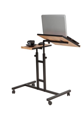 FUNZI LIVING Glen laptop stende skrivebord, justerbar hjde/hldning - Atlantic Pine melamin og sort metal