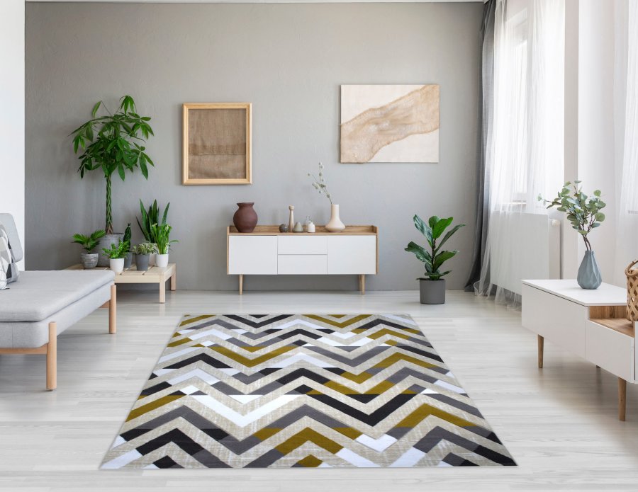 TEPPI H776 gulvtppe m. mnster, rektangulr - multifarvet polypropylen (150x233)