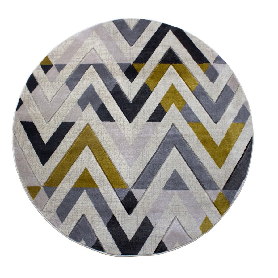 TEPPI H776 gulvtppe m. mnster, rund - multifarvet polypropylen (160)