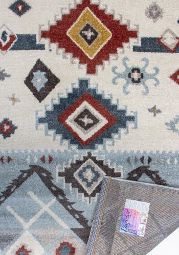 TEPPI G0292 gulvtppe m. mnster, rektangulr - multifarvet polypropylen (120x170)