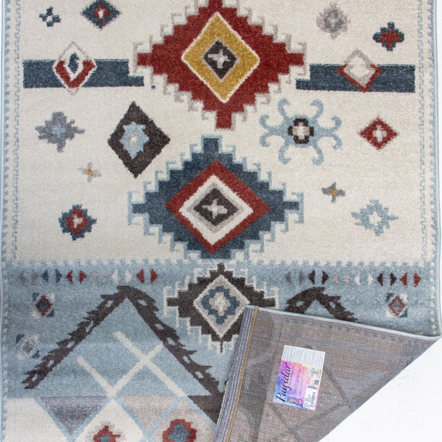 TEPPI G0292 gulvtppe m. mnster, rektangulr - multifarvet polypropylen (120x170)