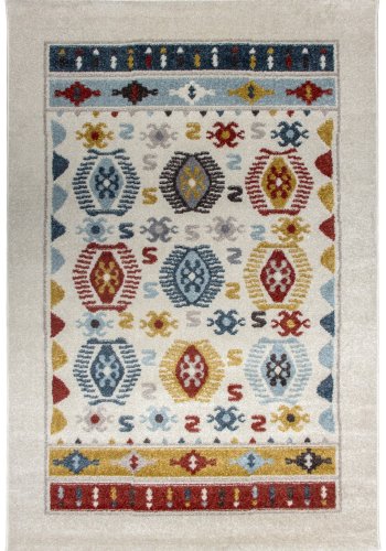 TEPPI G0293 gulvtppe m. mnster, rektangulr - multifarvet polypropylen (200x290)