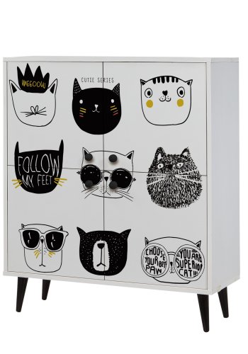 NORDVÄRK Multilüx multifunktionsskab, hvidSortGul