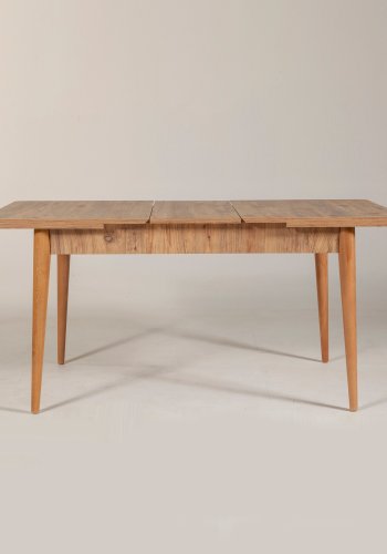 NORDVÄRK Vina spisebord, m. 1 tillgsplade - natur melamin og bg (130(165)x80)