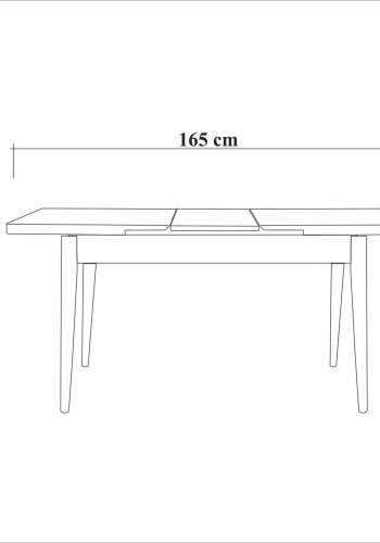 NORDVÄRK Vina spisebord, m. 1 tillgsplade - natur melamin og bg (130(165)x80)