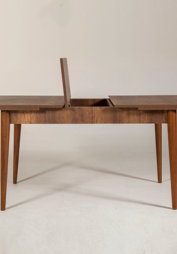 NORDVÄRK Vina spisebord, m. 1 tillgsplade - valnddefarvet melamin og bg (130(165)x80)