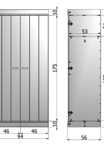 WOOOD Connect garderobeskab, m. 2 lger, 1 hylde og 1 bjlestang - hvid fyrretr