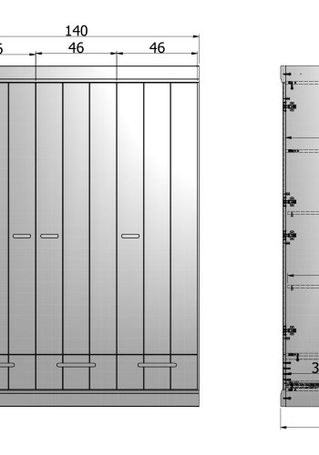 WOOOD Connect garderobeskab, m. 3 lger, 4 hylder, 1 bjlestang og 3 skuffer - hvid fyrretr